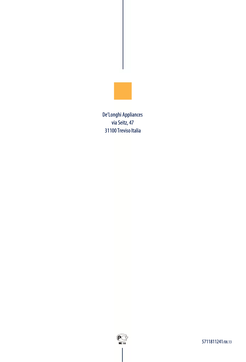 Page 1 de la notice Manuel utilisateur DeLonghi Distinta CTI 4003