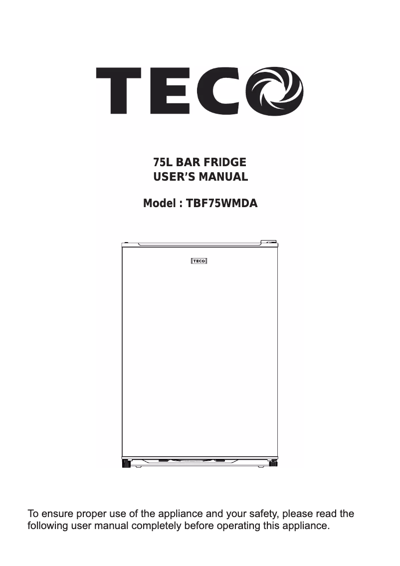 Image de la première page du manuel de l'appareil TBF75WMDA