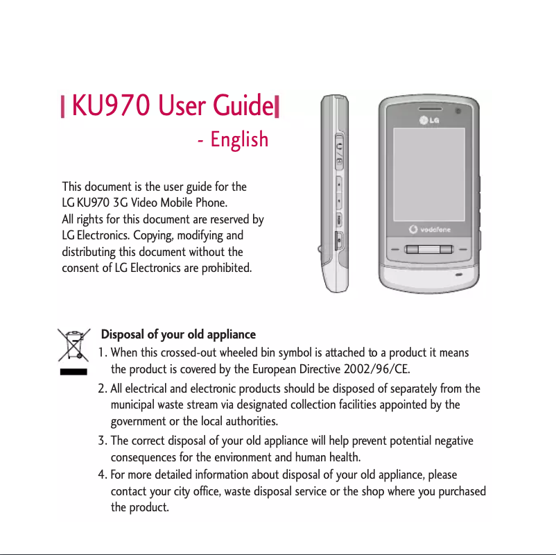 Image de la première page du manuel de l'appareil KU970