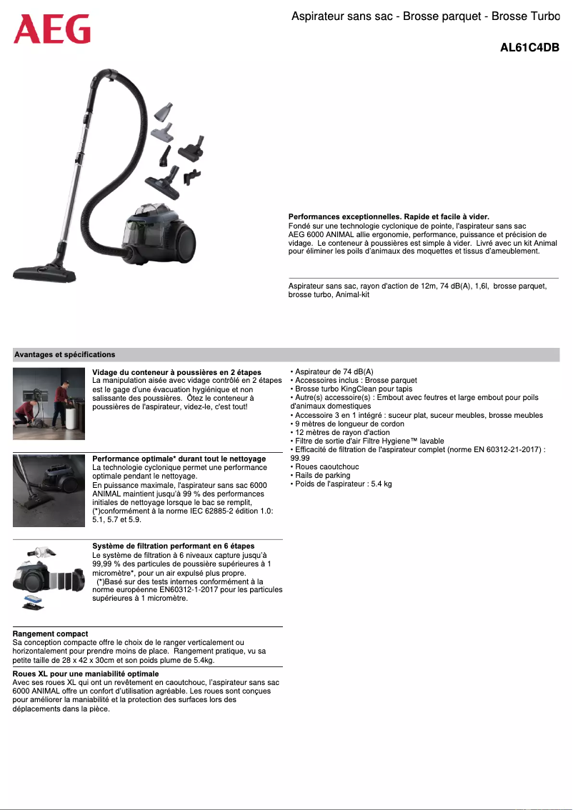 Page n°1 - Manuel utilisateur AEG AL61C4DB