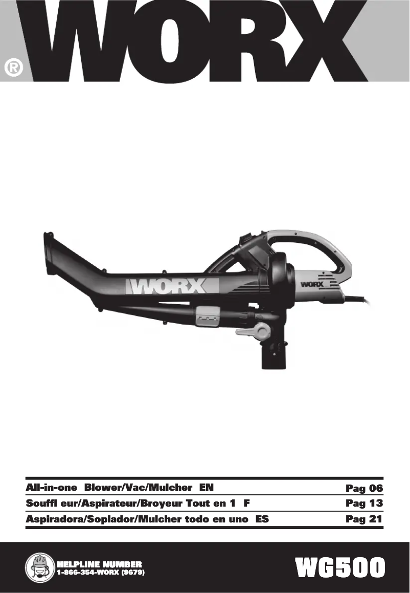 Page 1 de la notice Manuel utilisateur Worx WG500
