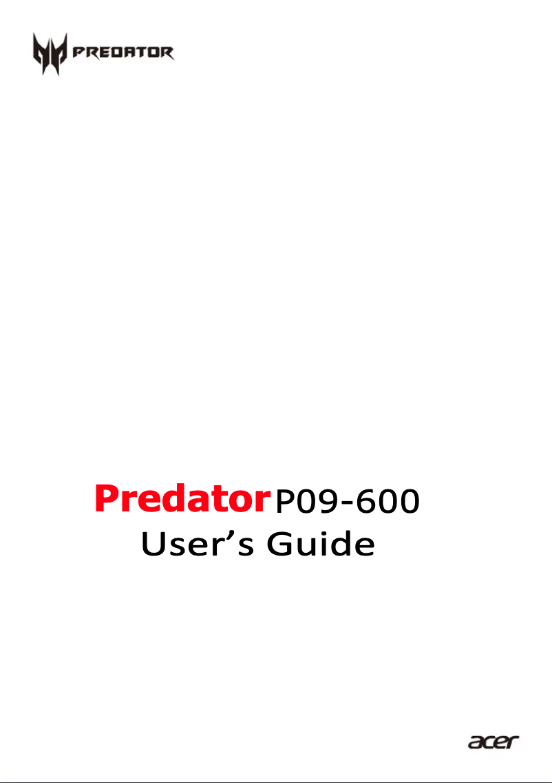 Página 1 del manual Manual de usuario Acer Predator Orion 9000-600 I81070-01 NL