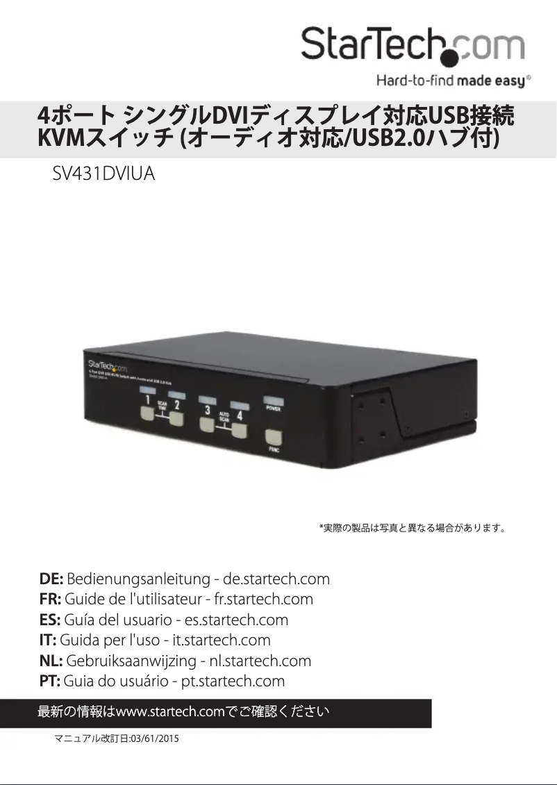 Image de la première page du manuel de l'appareil SV431DVIUA