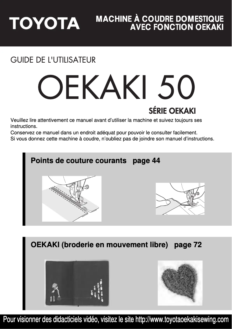 Image de la première page du manuel de l'appareil Oekaki 50