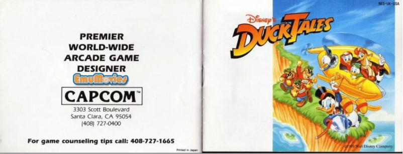 Page 1 de la notice Manuel utilisateur Nintendo Duck Tales (NES)