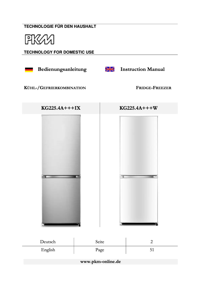 Image de la première page du manuel de l'appareil KG225.4A+++W