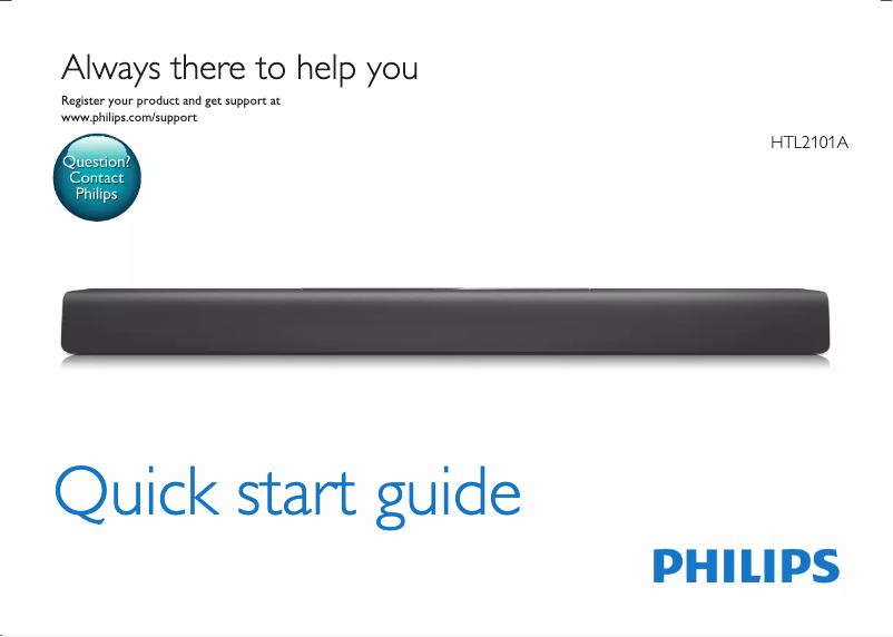 Page n°1 - Guide de démarrage rapide Philips HTL2101A