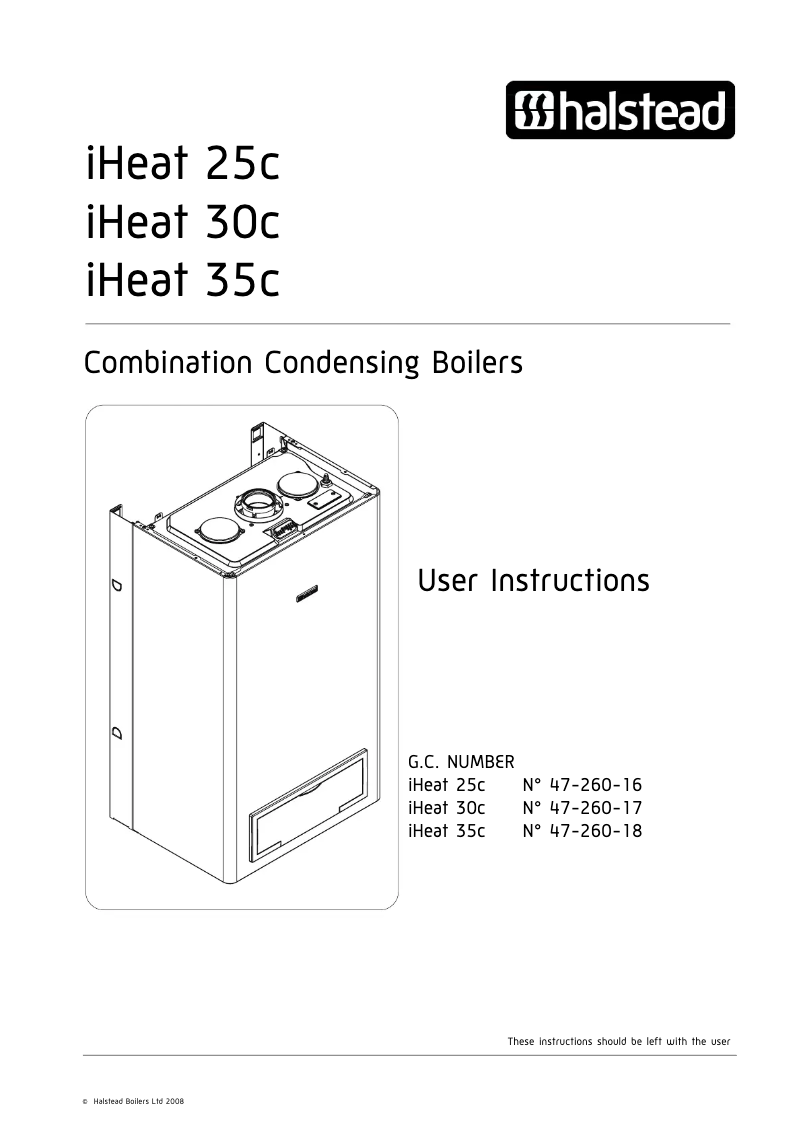 Page 1 de la notice Manuel utilisateur Halstead iHeat 35c
