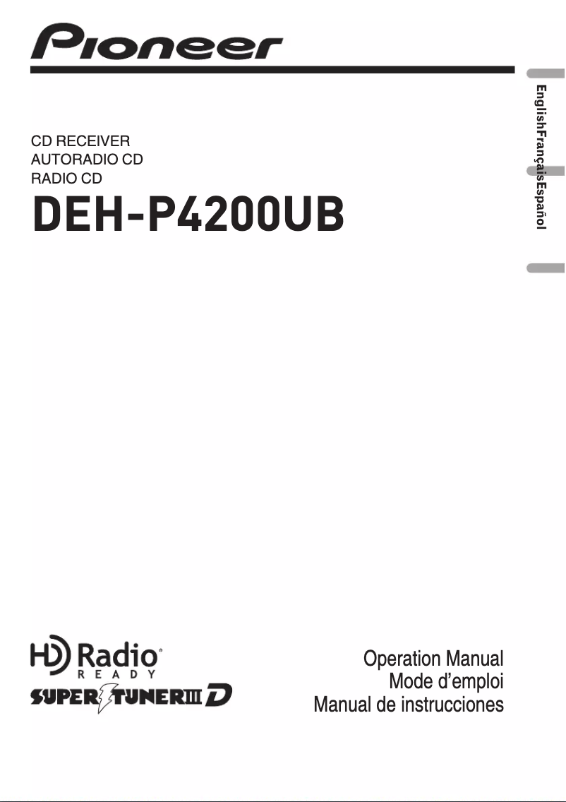 Page n°1 - Manuel utilisateur Pioneer DEH-P4200UB
