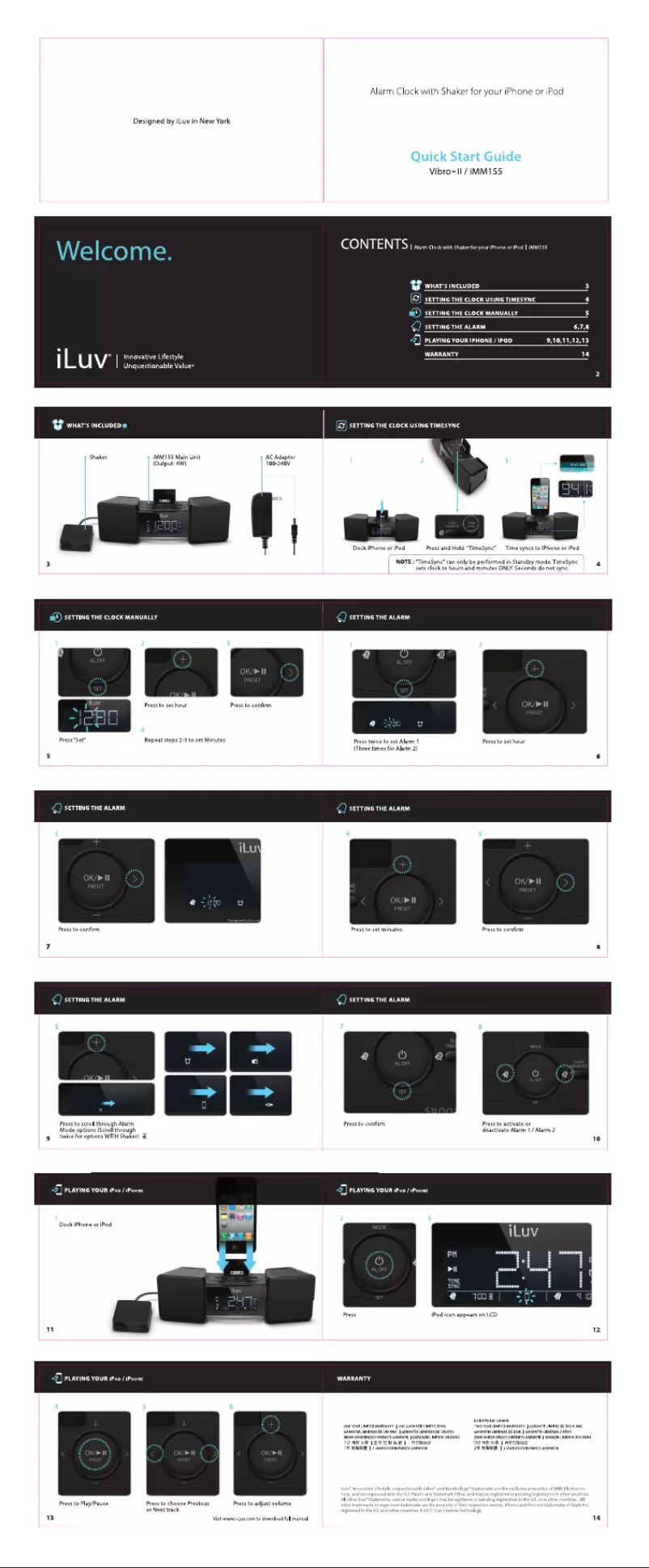 Page 1 de la notice Manuel utilisateur iLuv IMM155