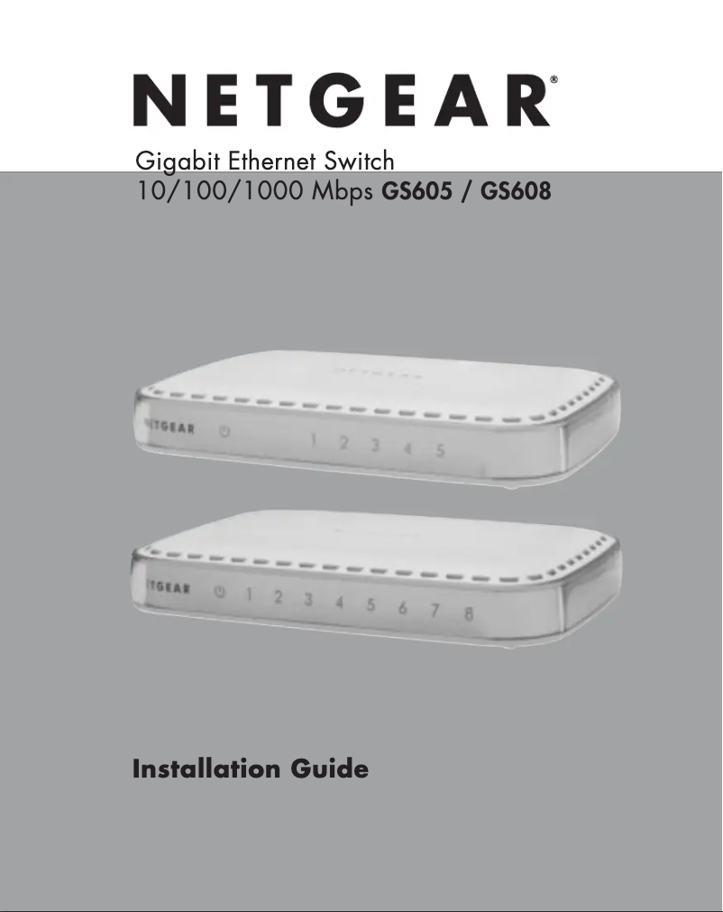 Page 1 de la notice Manuel utilisateur Netgear GS605