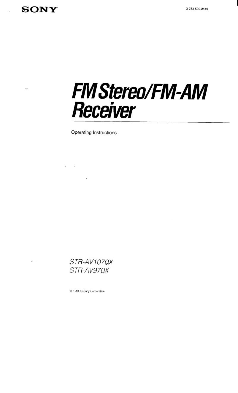 Image de la première page du manuel de l'appareil STR-AV970X