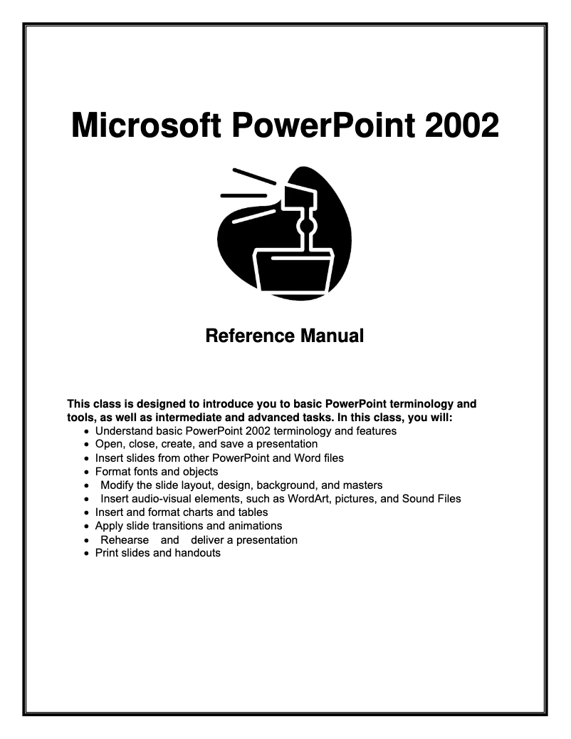 Página 1 del manual Manual de usuario Microsoft Powerpoint 2002