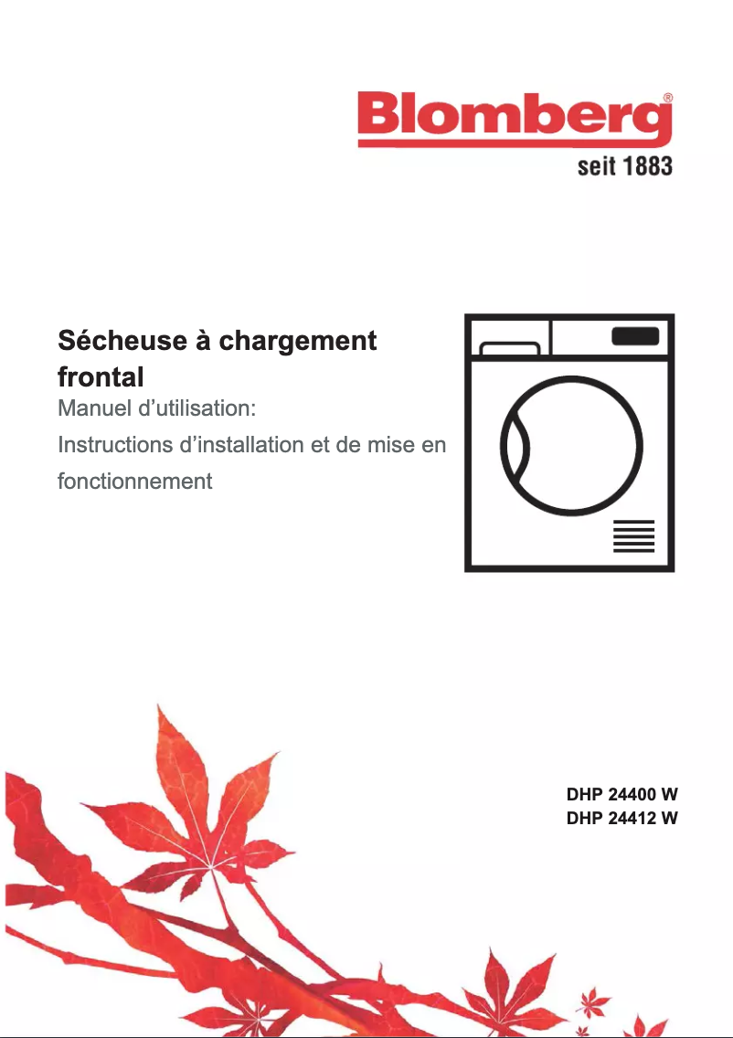 Page n°1 - Manuel utilisateur Blomberg DHP24412W