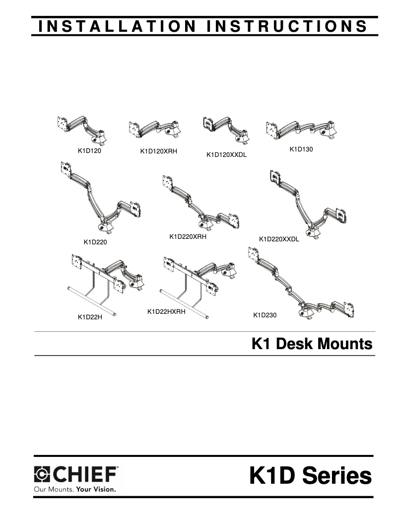 Página 1 del manual Manual de usuario Chief Kontour K1D120