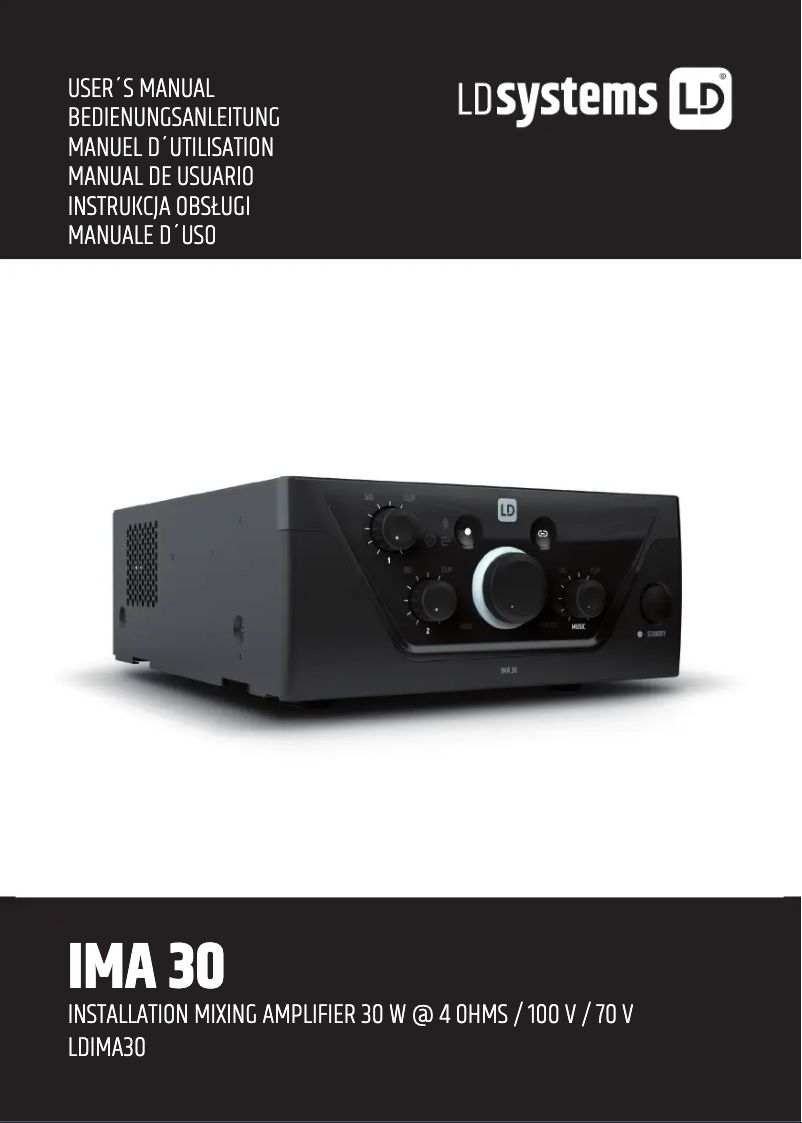 Page n°1 - Manuel utilisateur LD Systems IMA 30