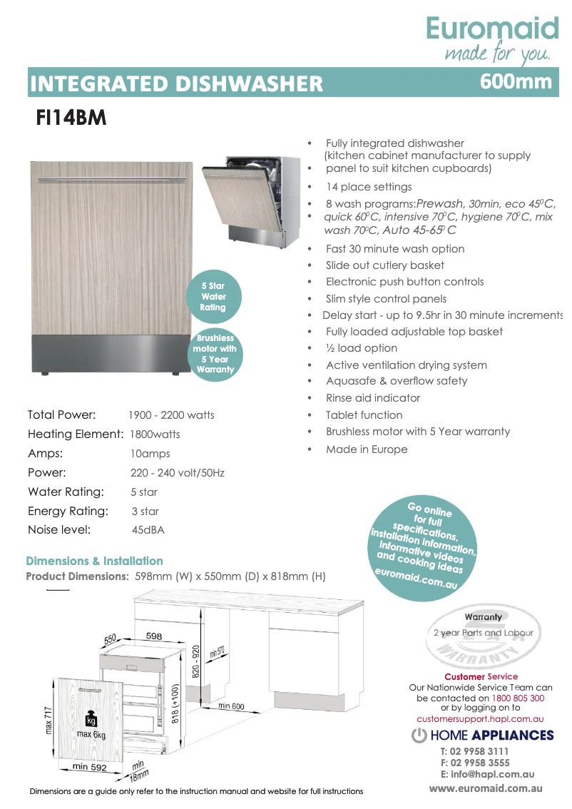 Image de la première page du manuel de l'appareil FI14BM