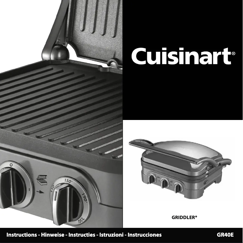 Page n°1 - Manuel utilisateur Cuisinart Griddler Pro GR40E