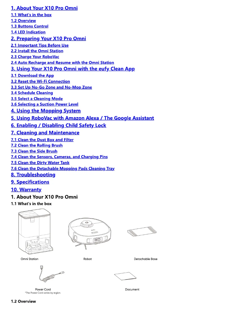 Page n°1 - Manuel utilisateur Eufy Clean X10 Pro