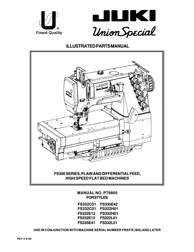 Page 1 de la notice Manuel utilisateur Union Special FS332E12