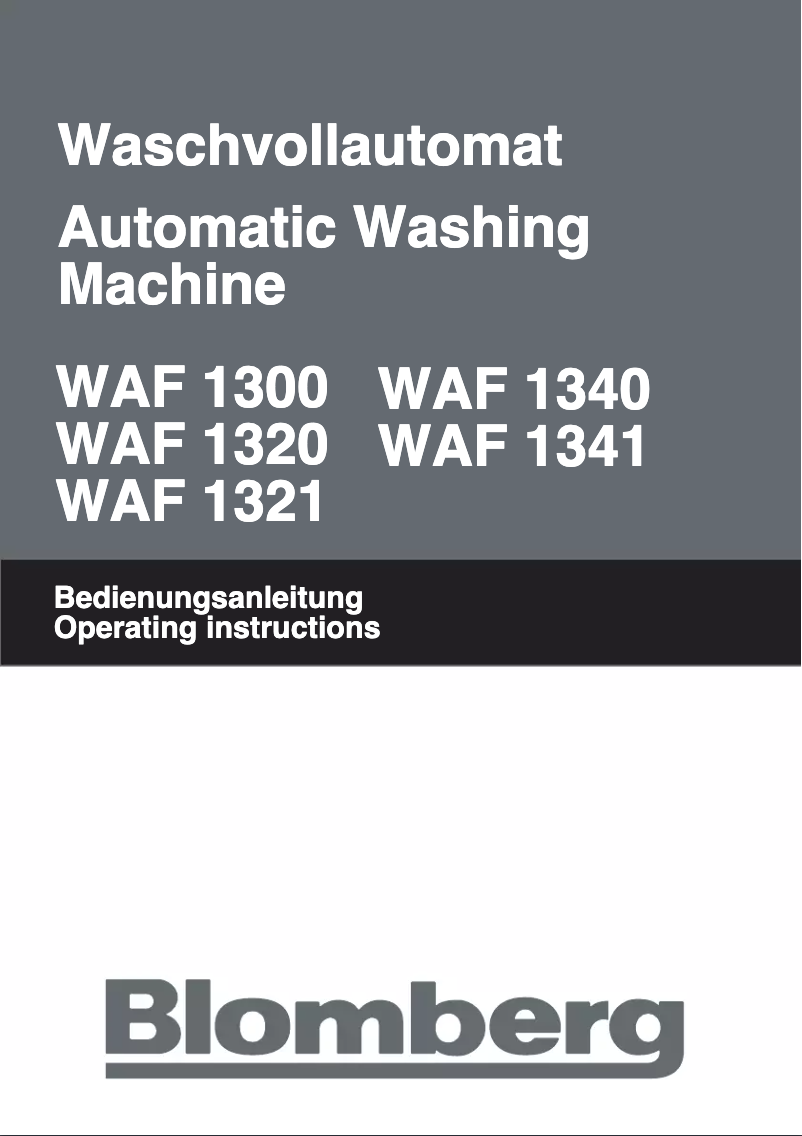 Page n°1 - Manuel utilisateur Blomberg WAF 1340 A