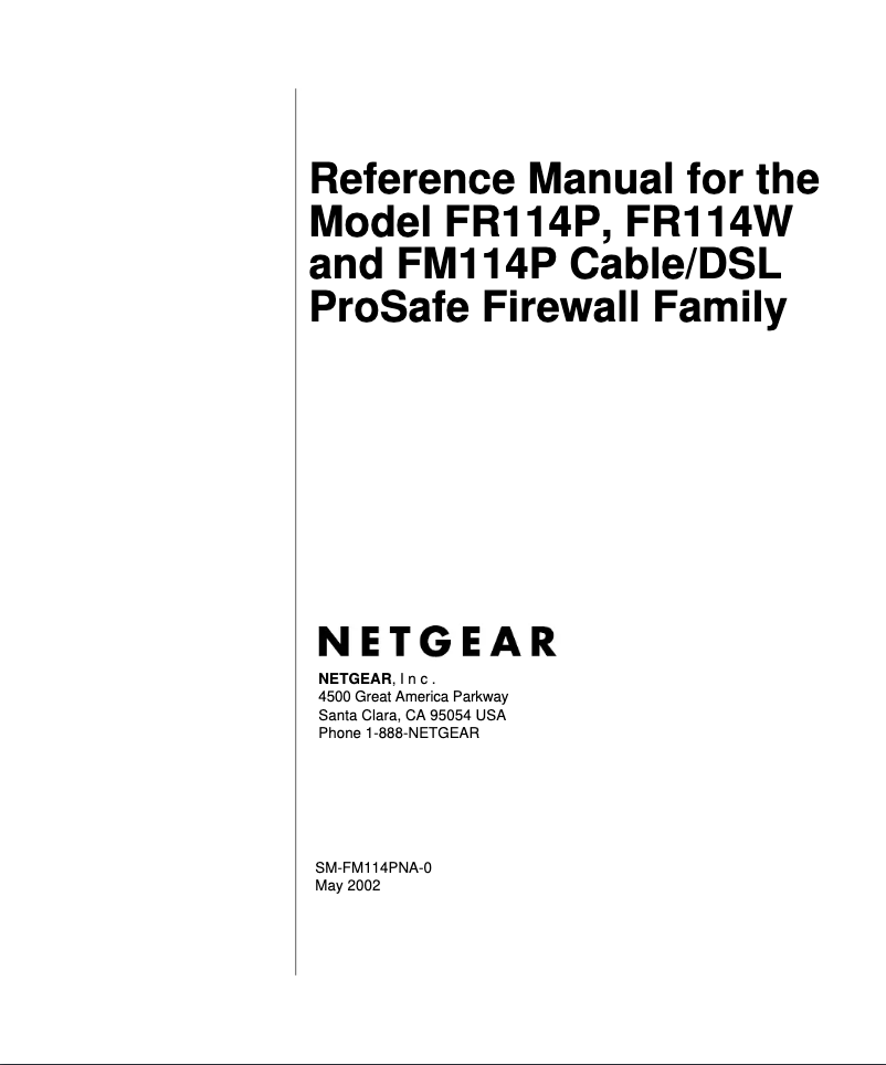 Page 1 de la notice Mode d'emploi Netgear FR114W