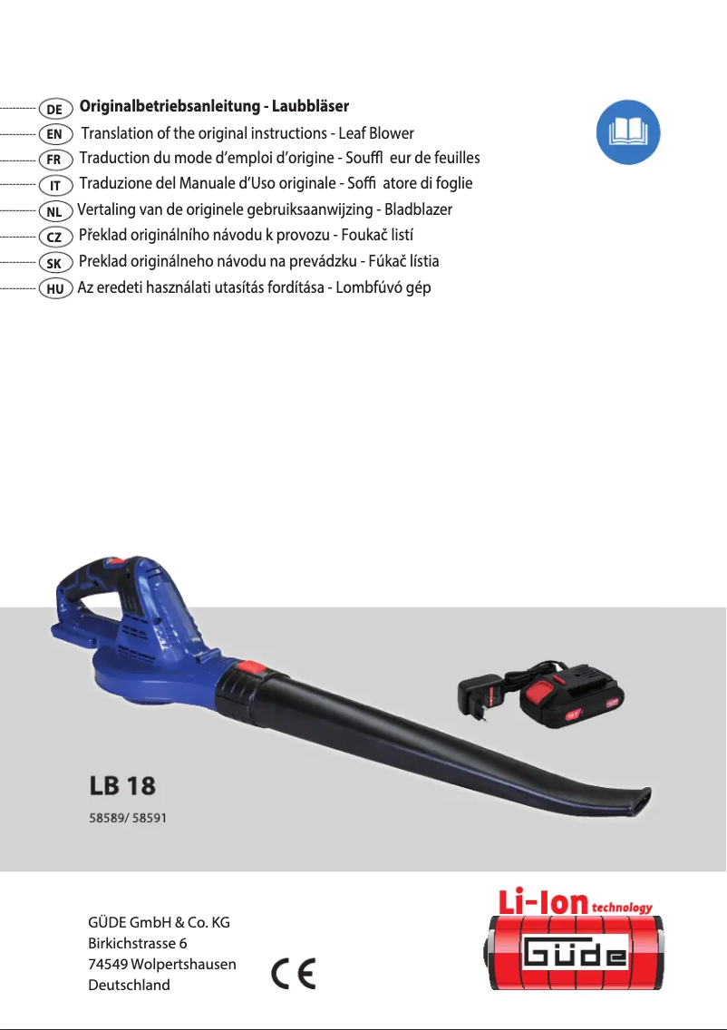 Page n°1 - Manuel utilisateur Güde LB 18-0