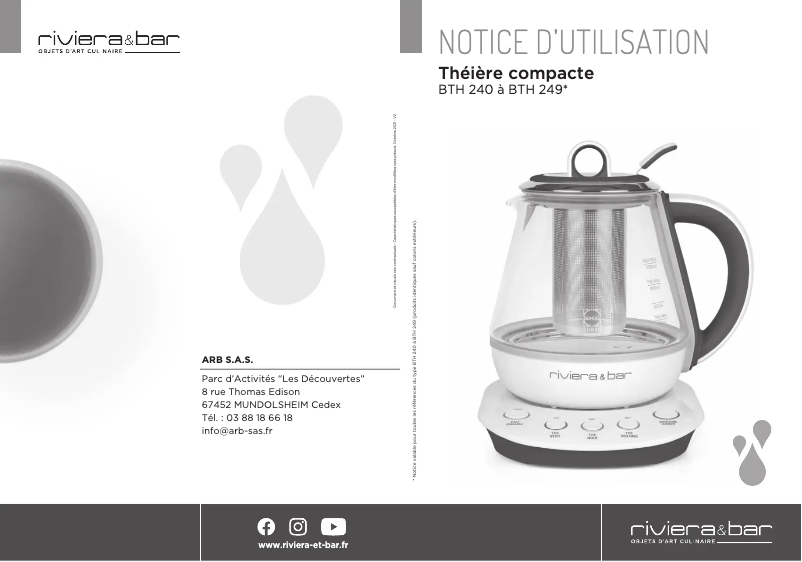 Page 1 de la notice Manuel utilisateur Riviera & Bar BTH249