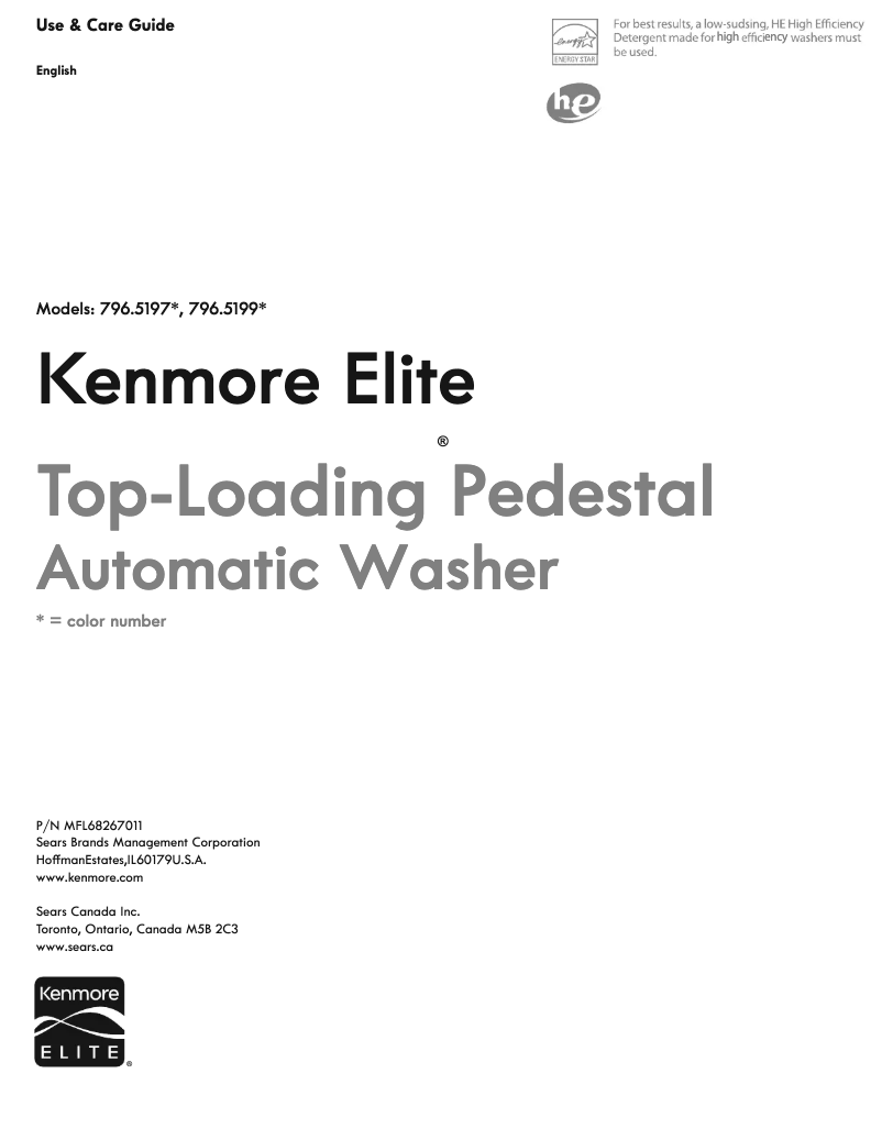 Page 1 de la notice Manuel utilisateur Kenmore 51993