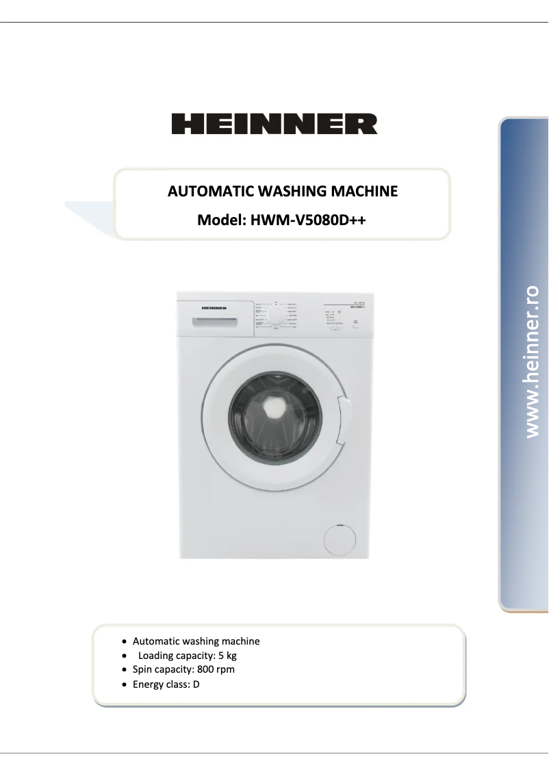 Imagen de la primera página del manual del dispositivo HWM-V5080D++
