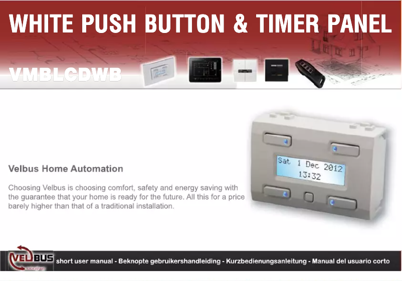 Página 1 del manual Manual de usuario Velbus VMBLCDWB