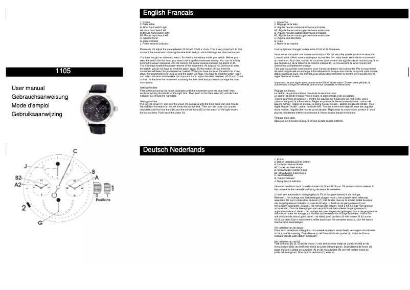 Page n°1 - Manuel utilisateur Davis 1105