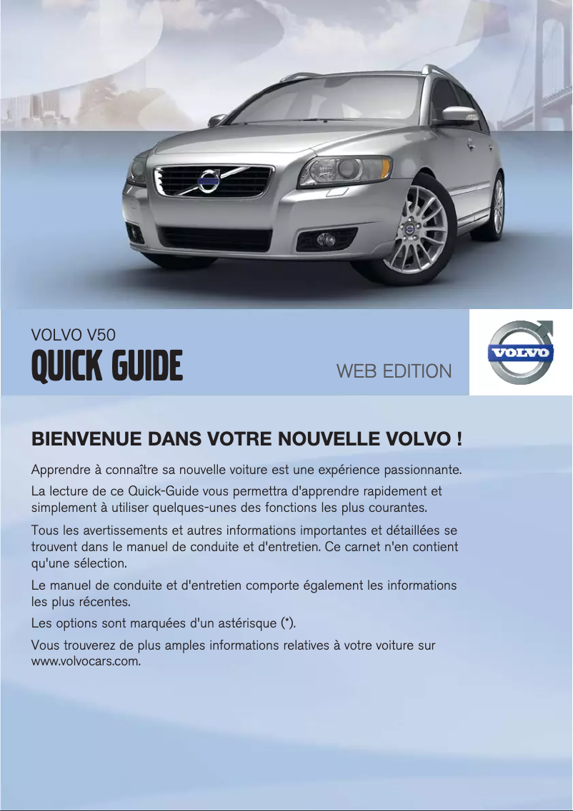 Page 1 de la notice Manuel utilisateur Volvo V50 (2012)