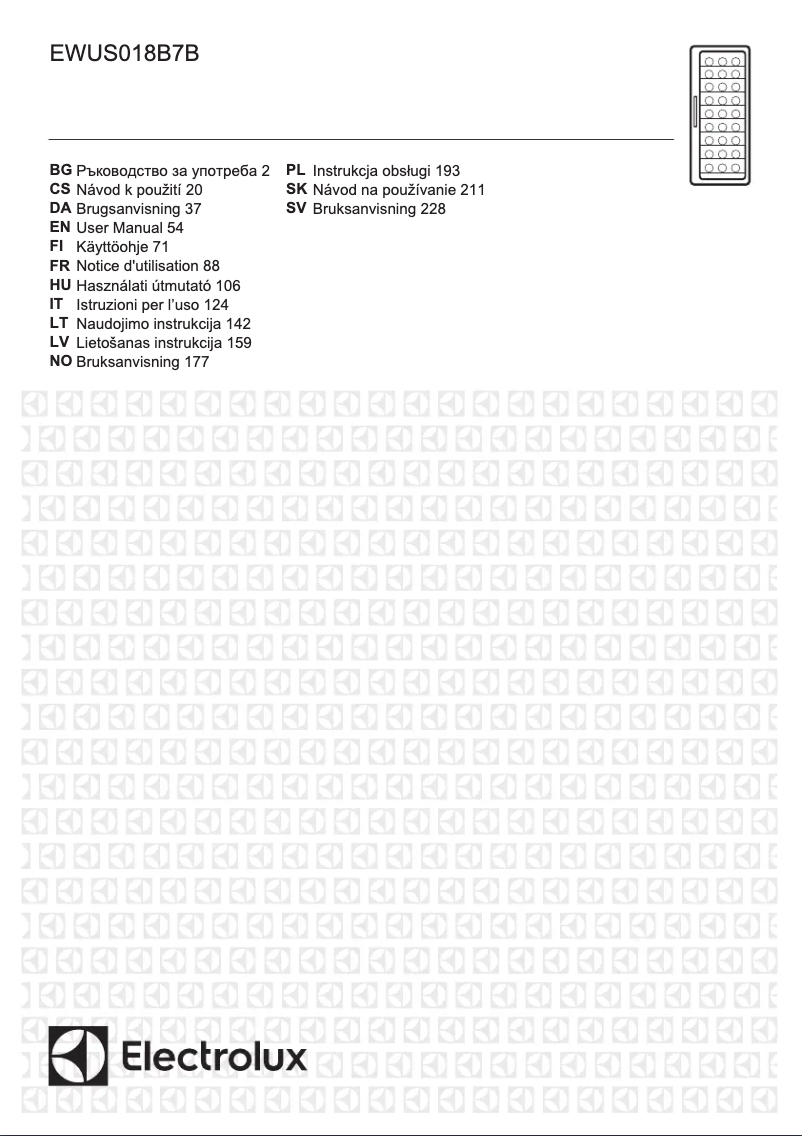 Image de la première page du manuel de l'appareil EWUS018B7B