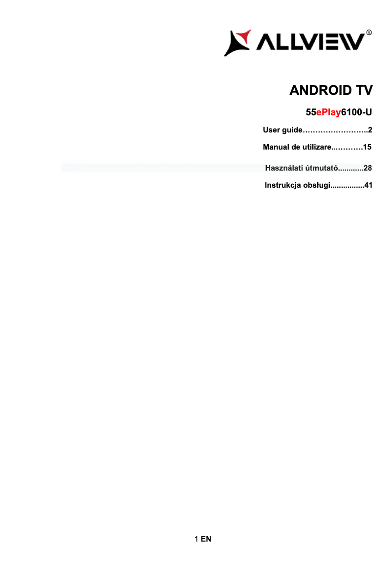 Image de la première page du manuel de l'appareil 55ePlay6100-U