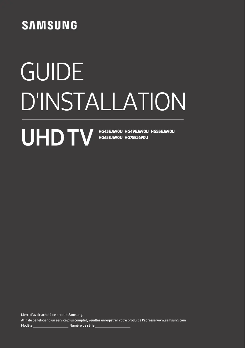 Page 1 de la notice Manuel utilisateur Samsung HG49EJ690UA