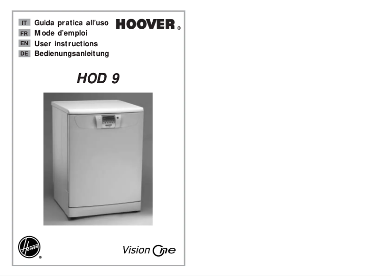 Page n°1 - Manuel utilisateur Hoover HOD 9-86S