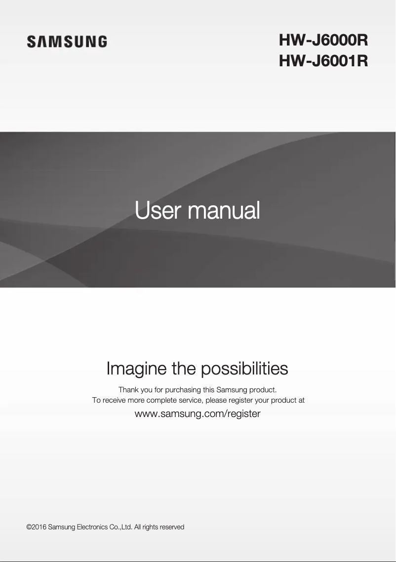 Page 1 de la notice Manuel utilisateur Samsung HW-J6000R