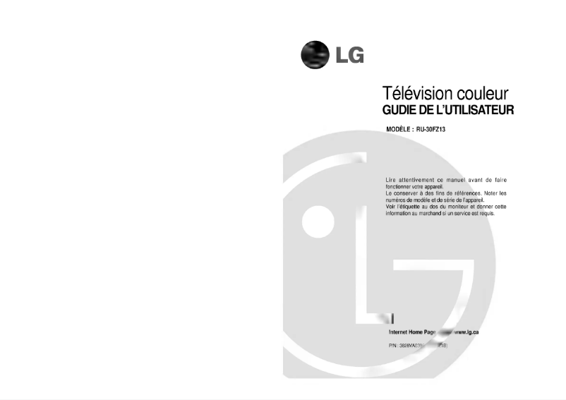 Page n°1 - Manuel utilisateur LG RU-32FZ13