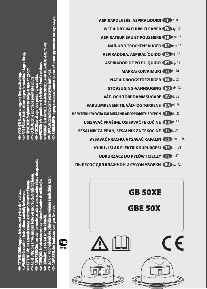 Page 1 de la notice Manuel utilisateur Lavorwash GB 50 XE