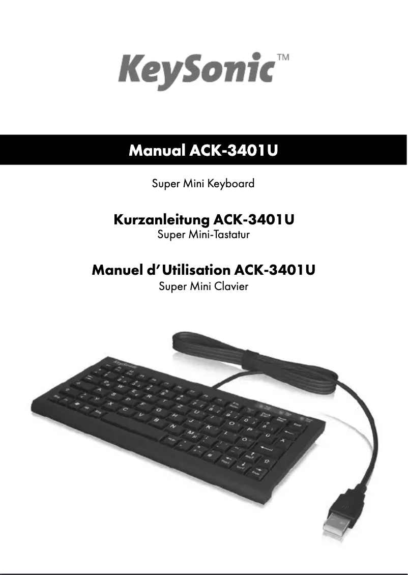 Image de la première page du manuel de l'appareil ACK-3401U