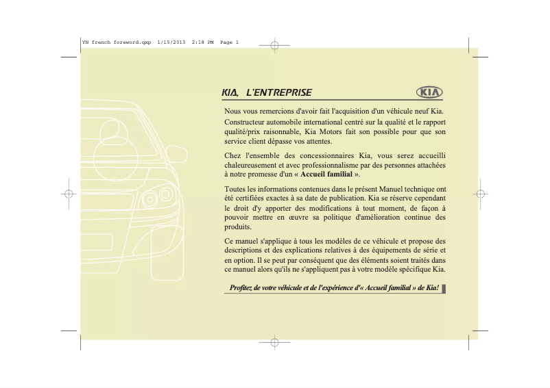 Página 1 del manual Manual de usuario Kia Venga (2014)