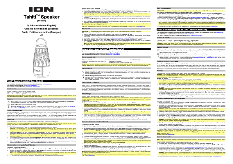 Page n°1 - Guide de démarrage rapide ION Tahiti