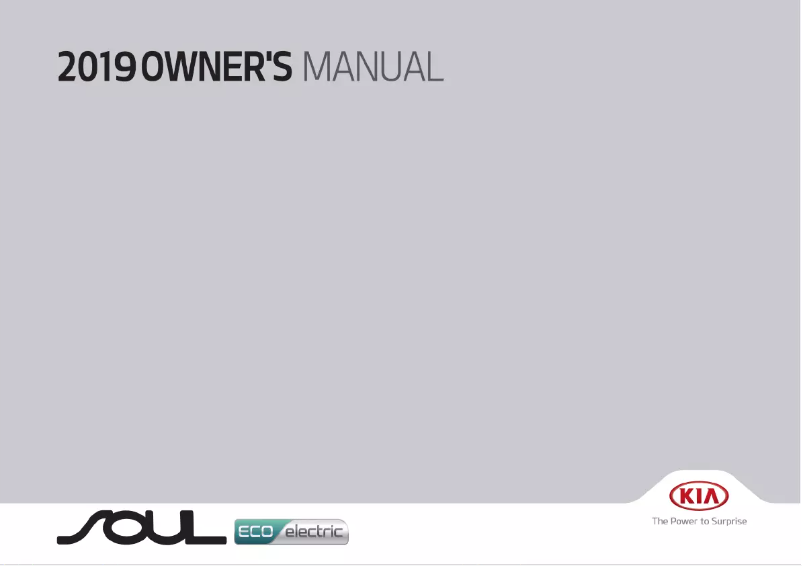 Page n°1 - Manuel utilisateur Kia Soul EV (2019)