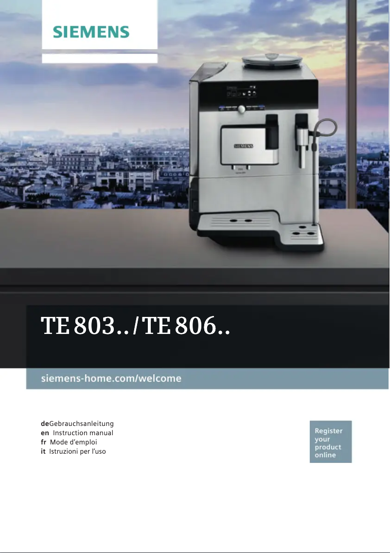 Page n°1 - Manuel utilisateur Siemens EQ.8 s600