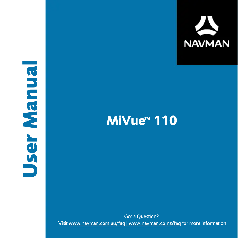 Image de la première page du manuel de l'appareil MiVue 110