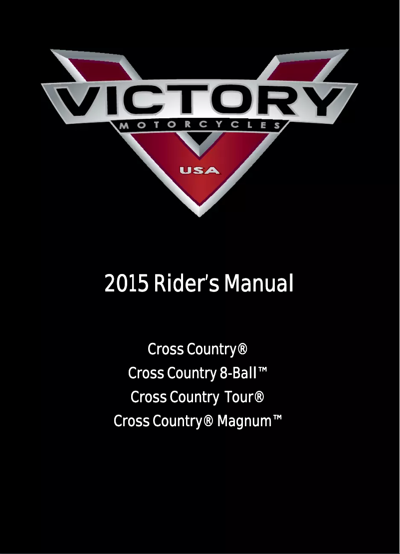 Page 1 de la notice Manuel utilisateur Victory Cross Country 8-Ball (2015)