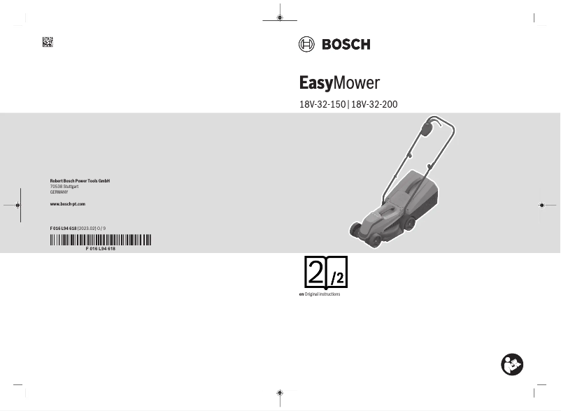 Page 1 de la notice Manuel utilisateur Bosch EasyMower 18V-32-200