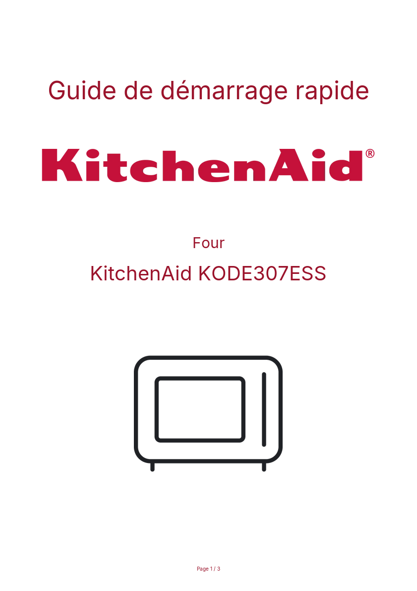 Image de la première page du manuel de l'appareil KODE307ESS