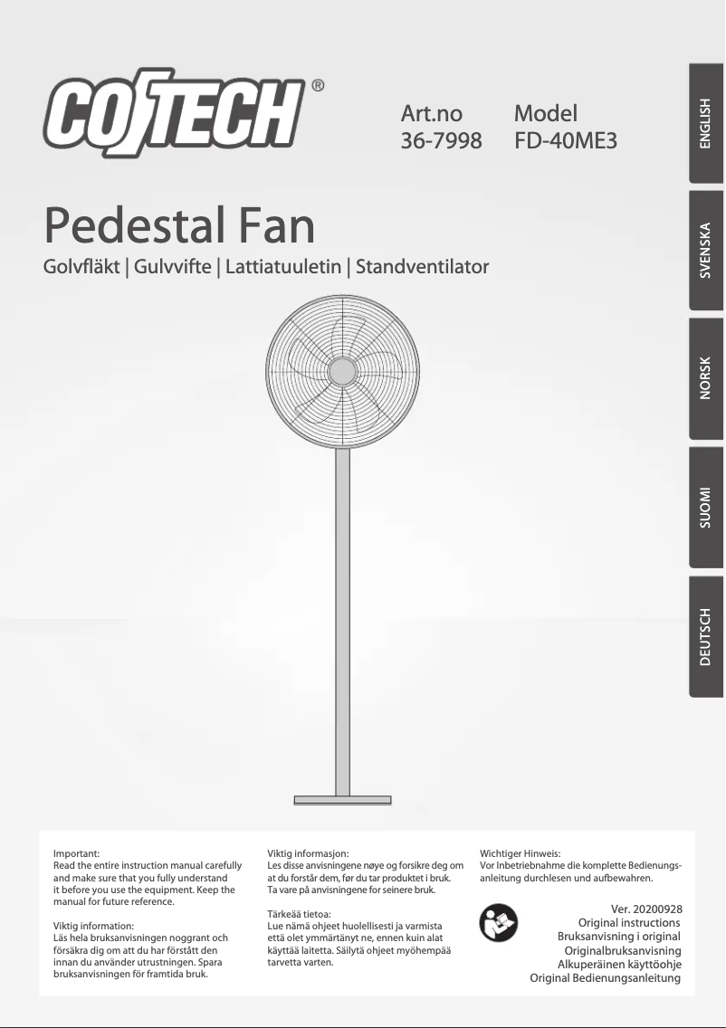 Página 1 del manual Manual de usuario Cotech FD-40ME3
